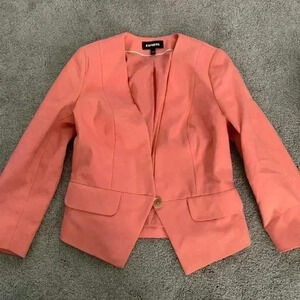 Express Coral Pink Single-Button Blazer